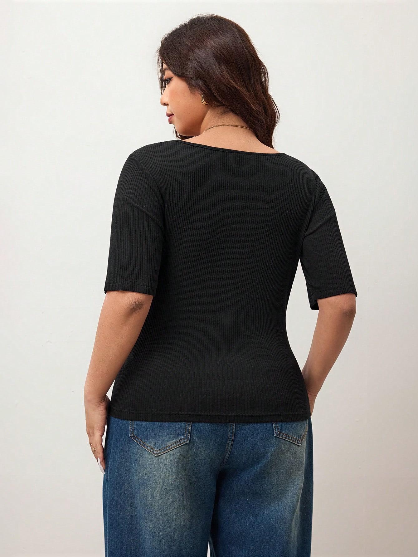 SHEIN CZARNY TOP PRĄŻKI S06__50