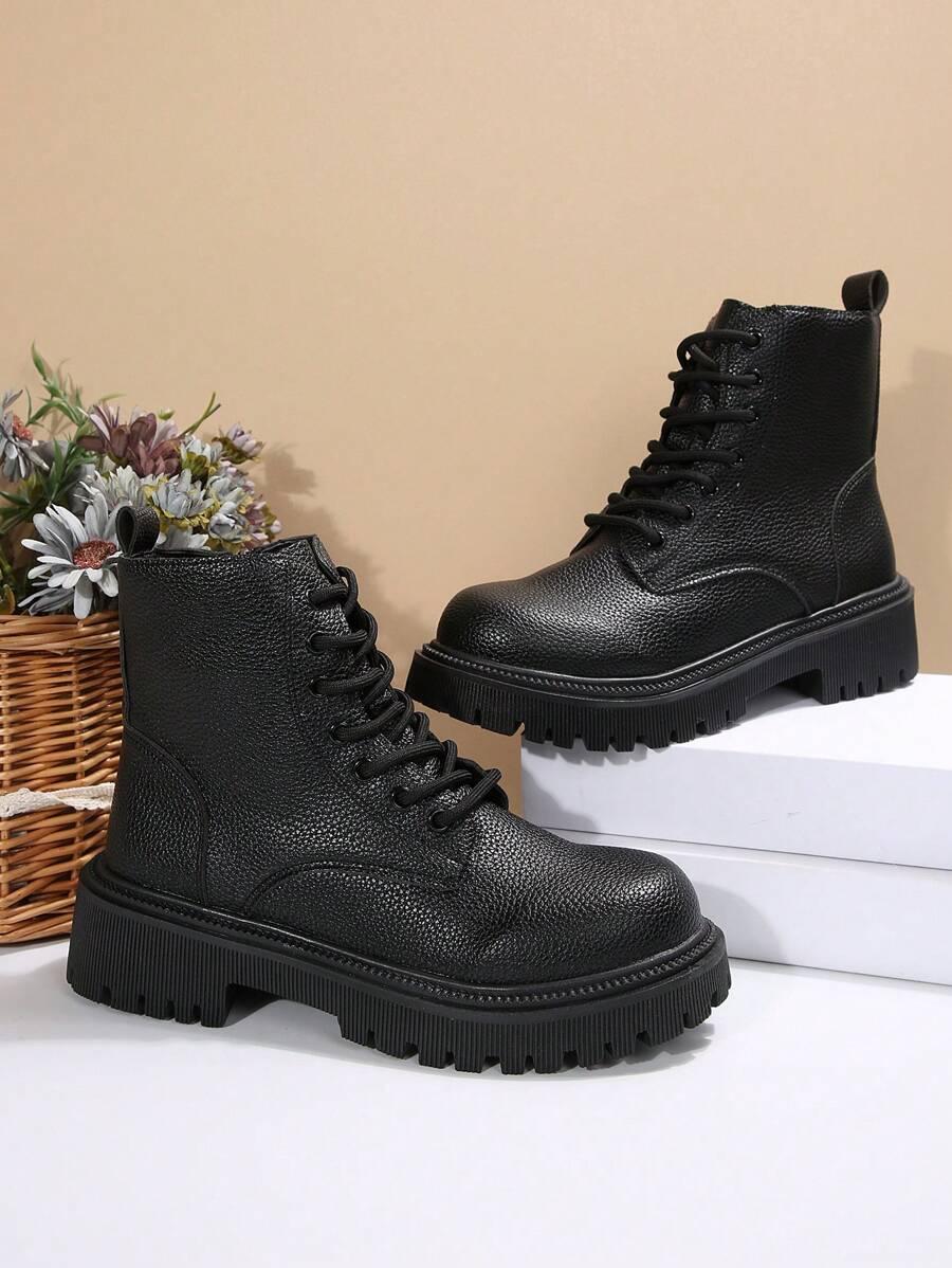 SHEIN CZARNE BOTKI ZA KOSTKĘ TEKSTURA W01__36