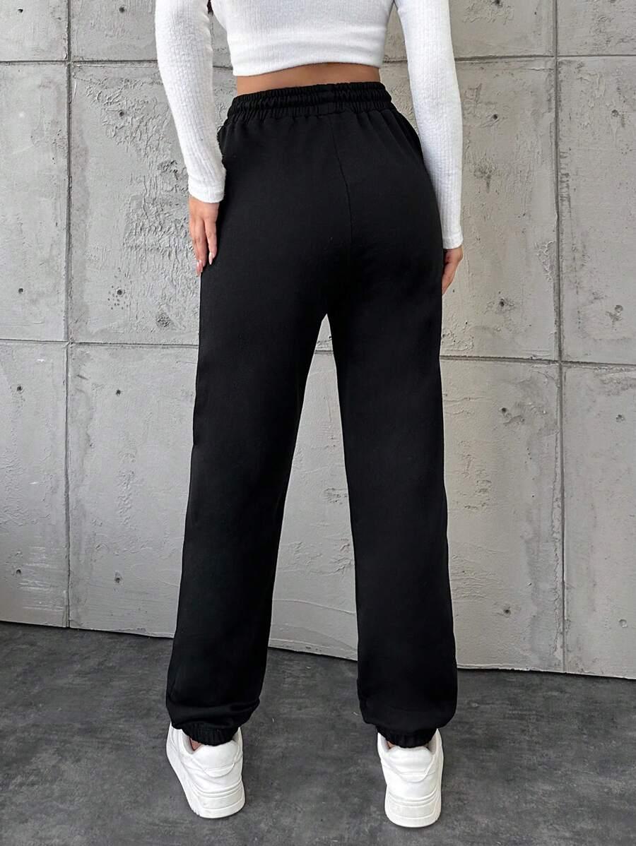 SHEIN CZARNE SPODNIE DRESOWE S06__L