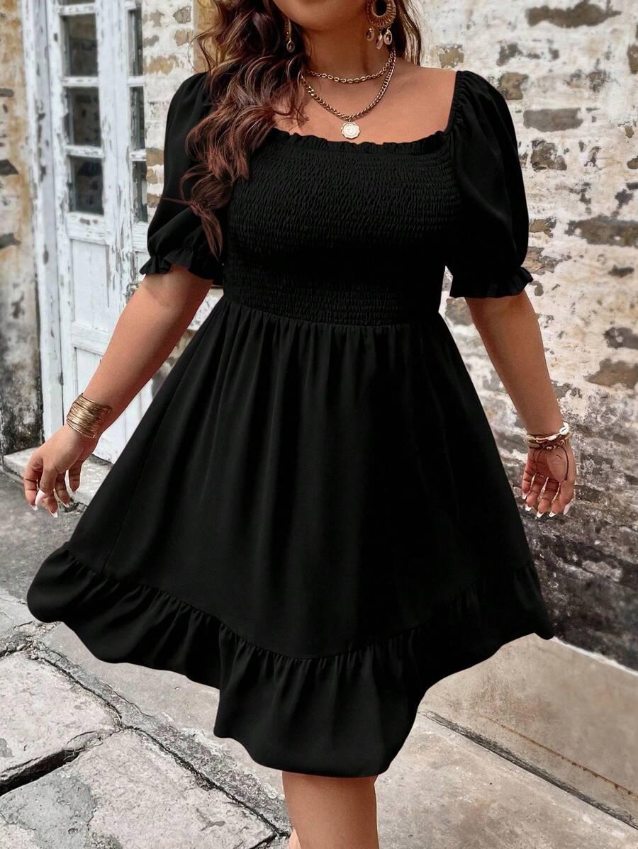SHEIN CZARNA SUKIENKA KRÓTKI RĘKAW S06__XXL