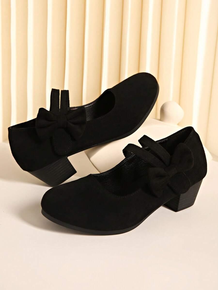 SHEIN CZARNE CZÓŁENKA NA OBCASIE KOKARDA S06__39