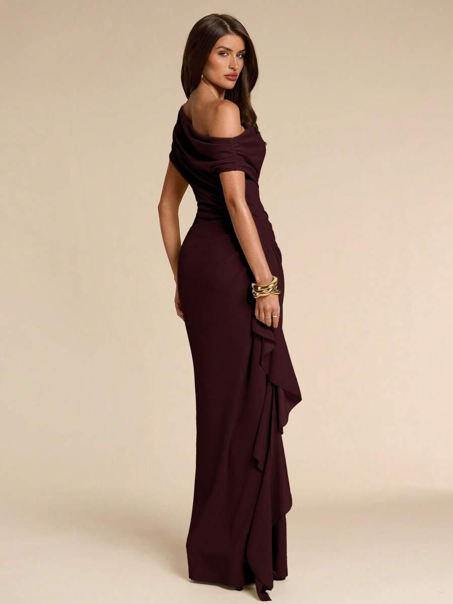 SHEIN BORDOWA MAXI SUKIENKA S09__L