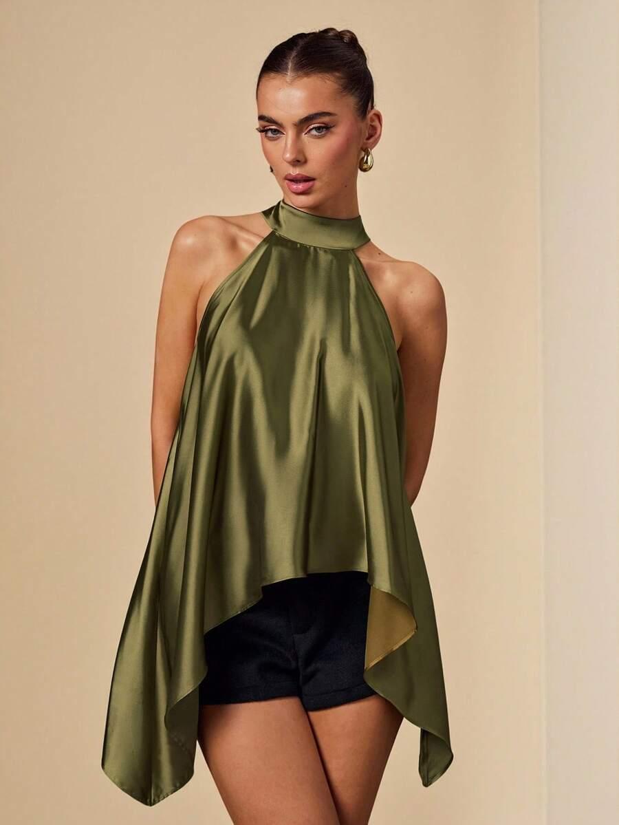 SHEIN ZIELONA BLUZKA BEZ RĘKAWÓW S09__L