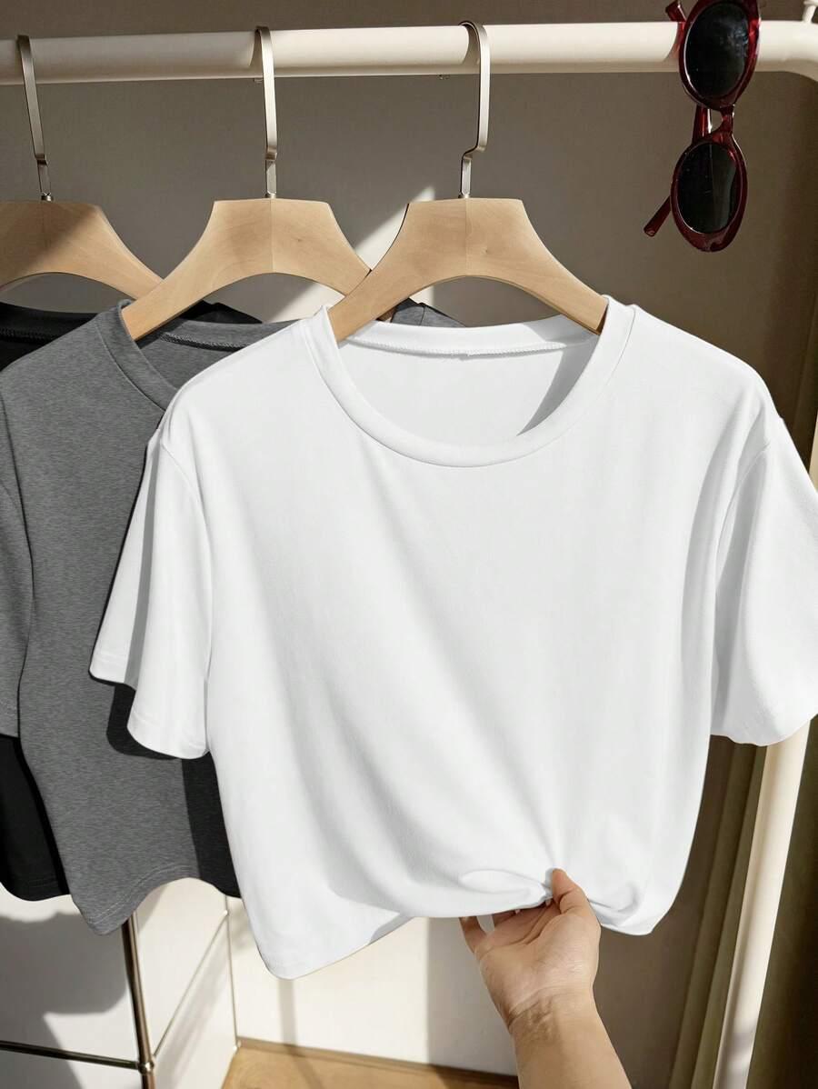 SHEIN BLUZKA KRÓTKI RĘKAW 3-PACK S06__46