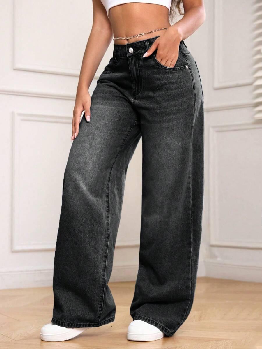 SHEIN CZARNE SPODNIE JEANS S06__XS