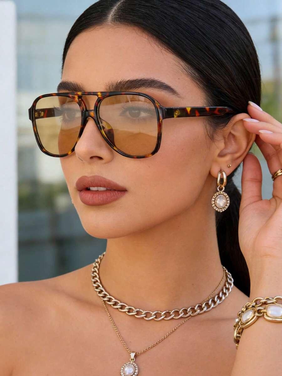 SHEIN OKULARY PRZECIWSŁONECZNE ANIMAL PRINT S07
