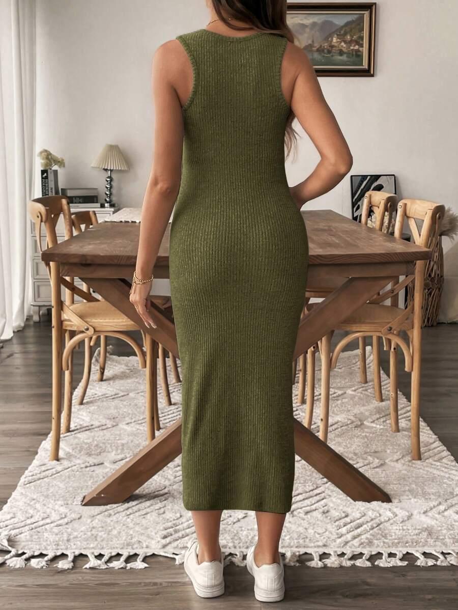 SHEIN ZIELONA SUKIENKA CIĄŻOWA BEZ RĘKAWÓW S06__XXL