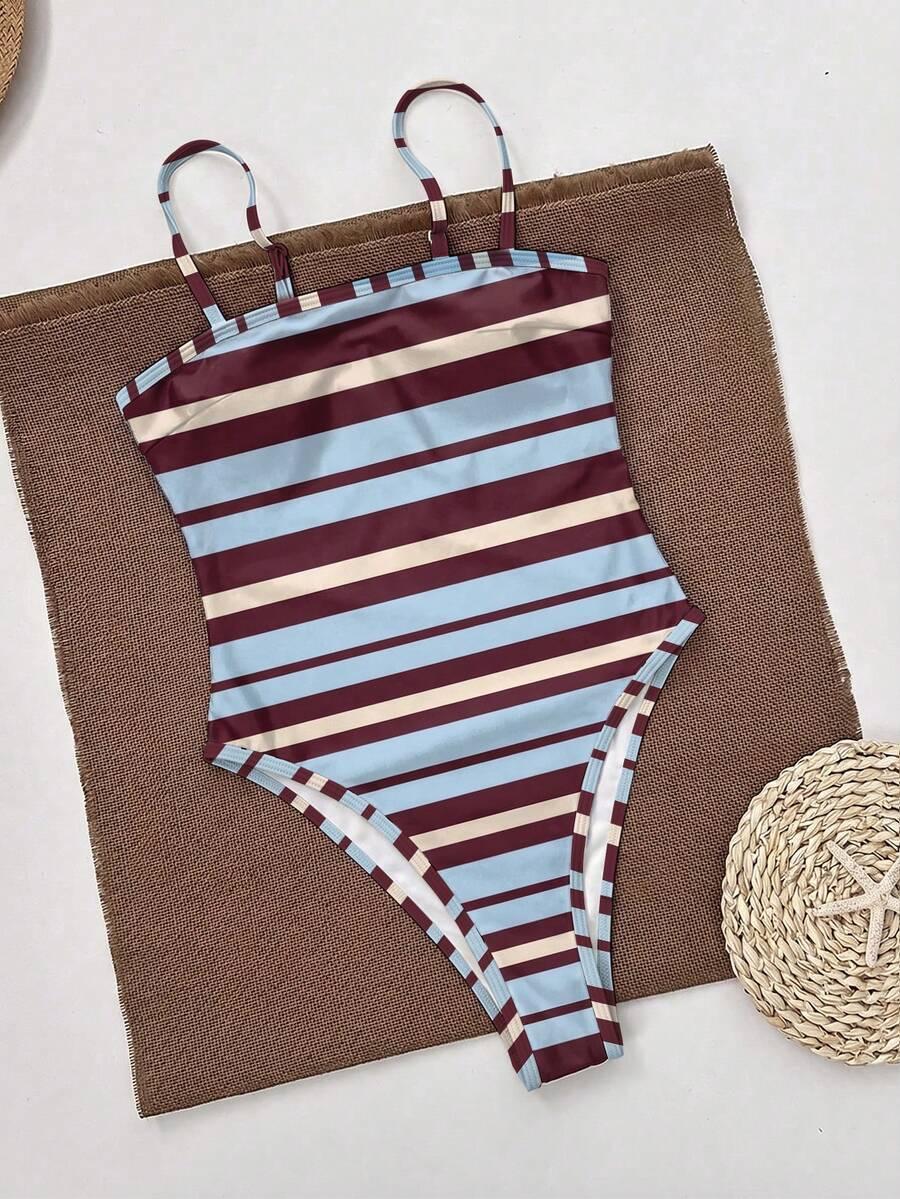 SHEIN JEDNOCZĘŚCIOWY STRÓJ KĄPIELOWY PASKI S09__M
