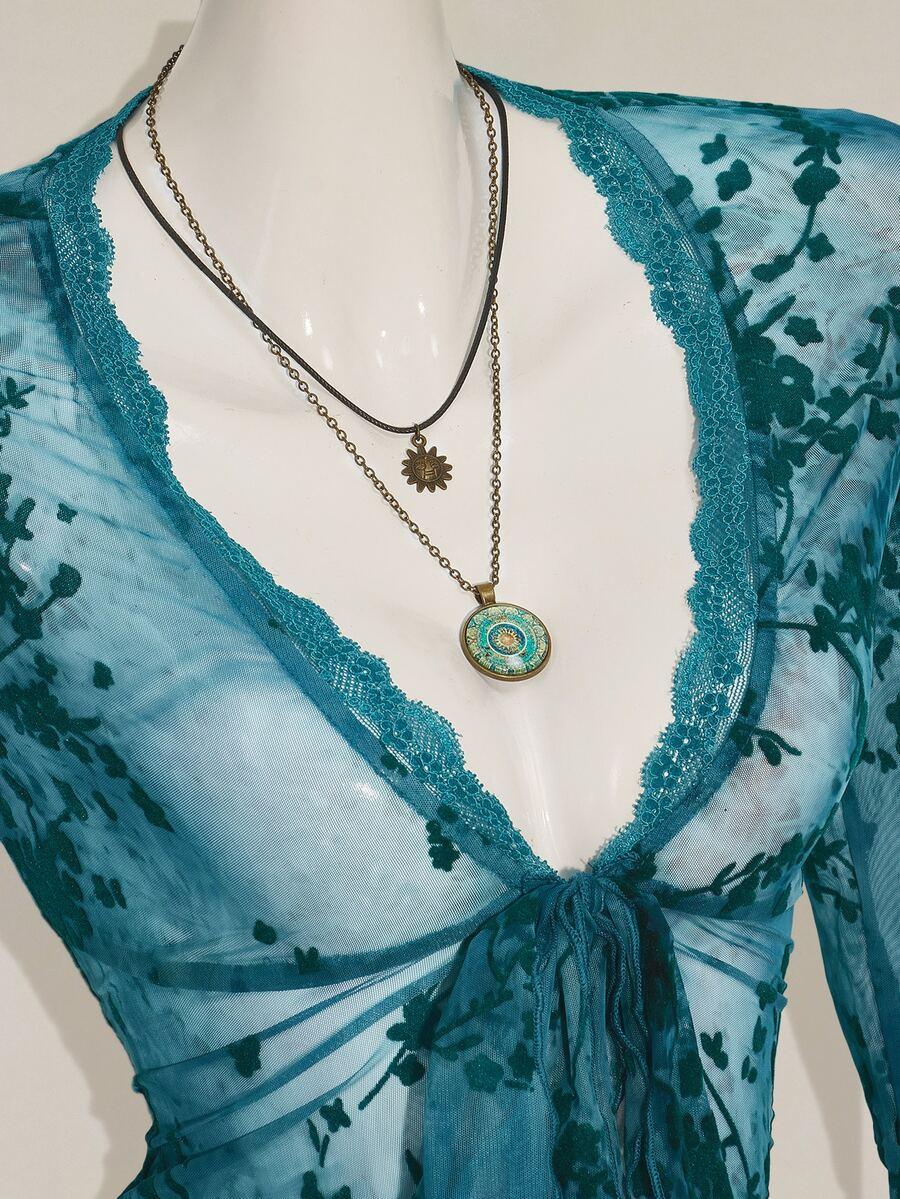 SHEIN NIEBIESKA BLUZKA WIĄZANIE S06__L