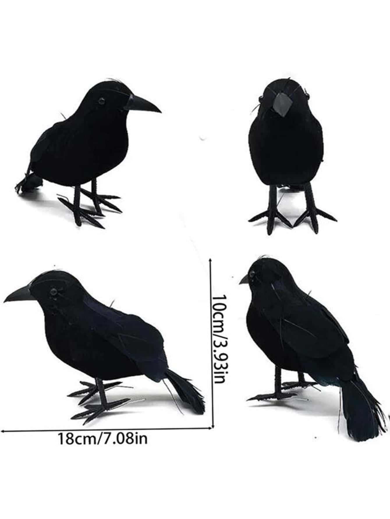SHEIN CZARNY SZTUCZNY KRUK DEKORACJA S07
