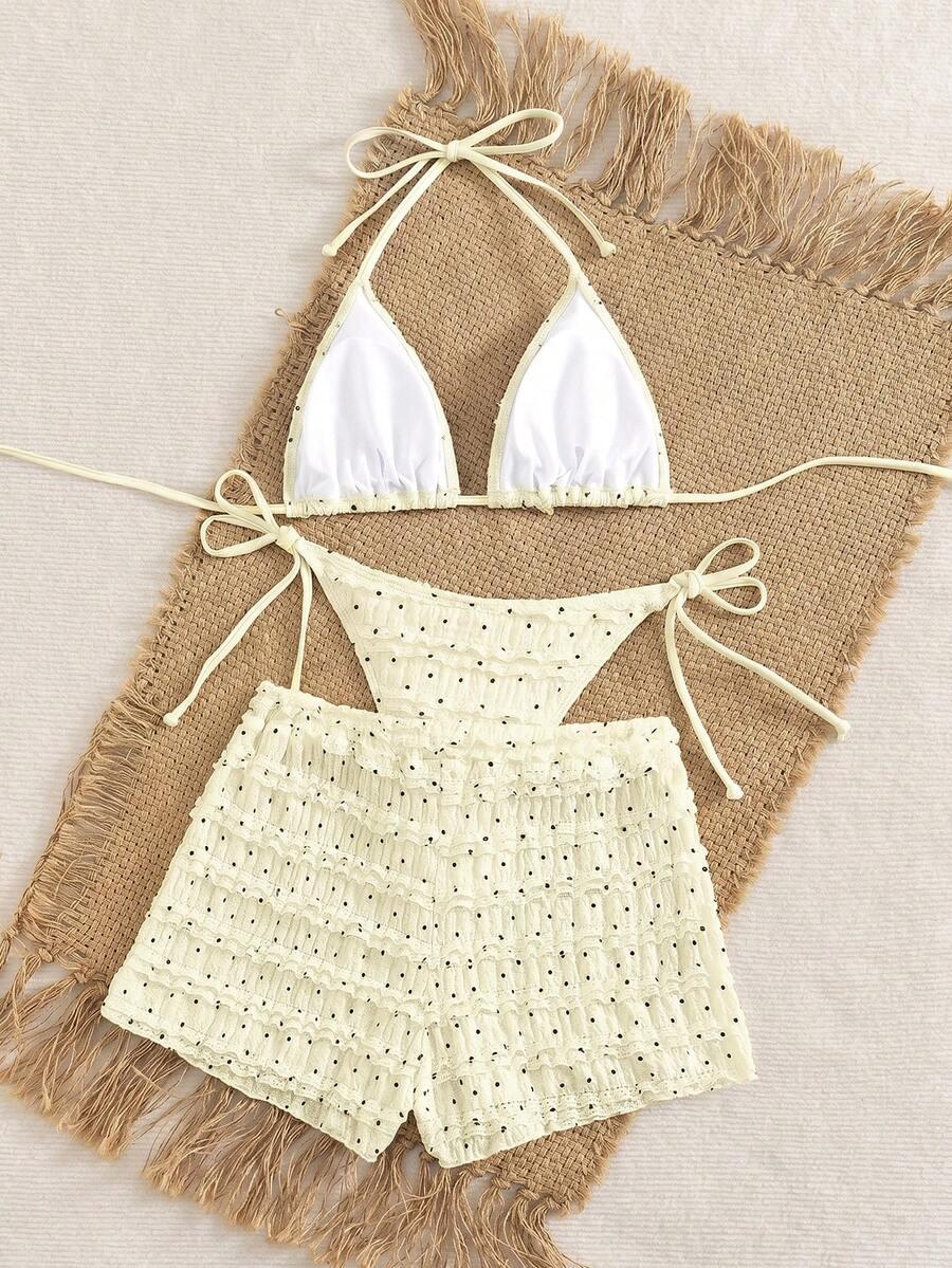 SHEIN TRZYCZĘŚCIOWY STRÓJ KĄPIELOWY S09__S
