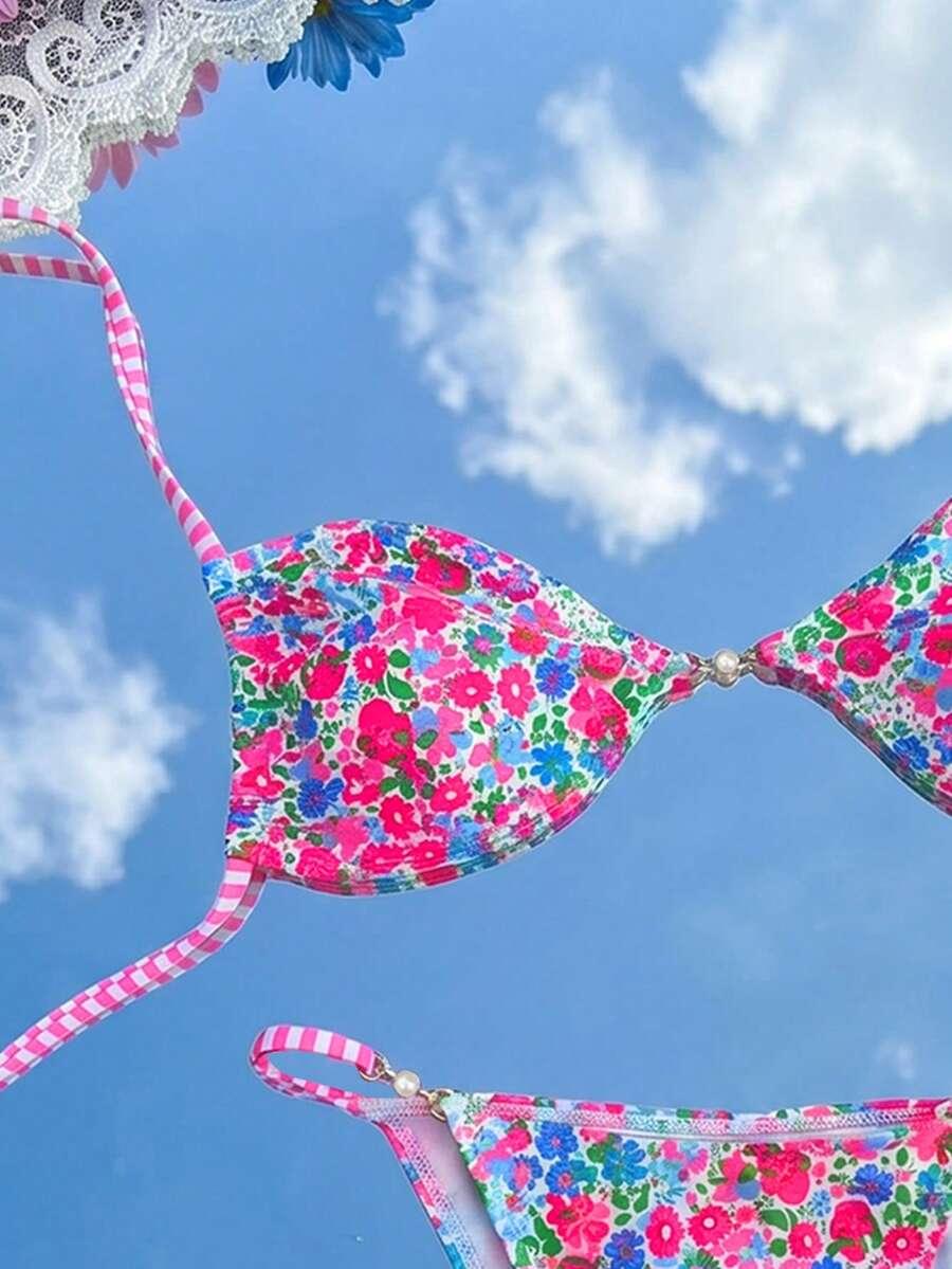 SWIM MOD DWUCZĘŚCIOWY STRÓJ KĄPIELOWY KWIATY S09__XS
