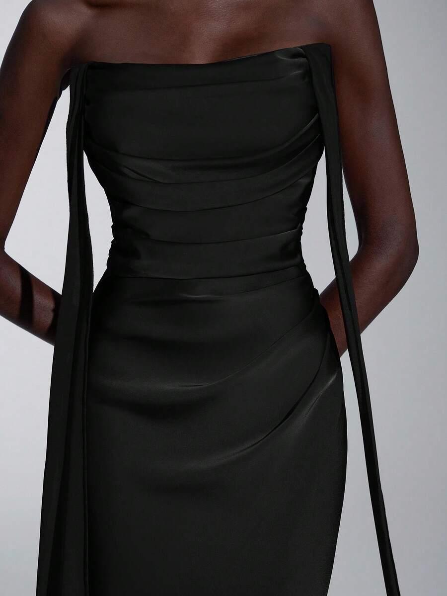 SHEIN CZARNA MAXI SUKIENKA S06__S