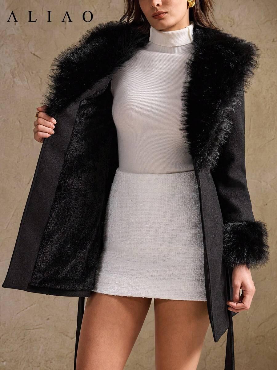 SHEIN CZARNY PŁASZCZ DO BIODER W01__S