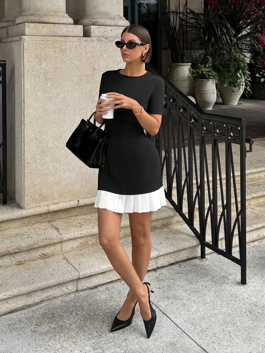 SHEIN CZARNA MINI SUKIENKA S06__S