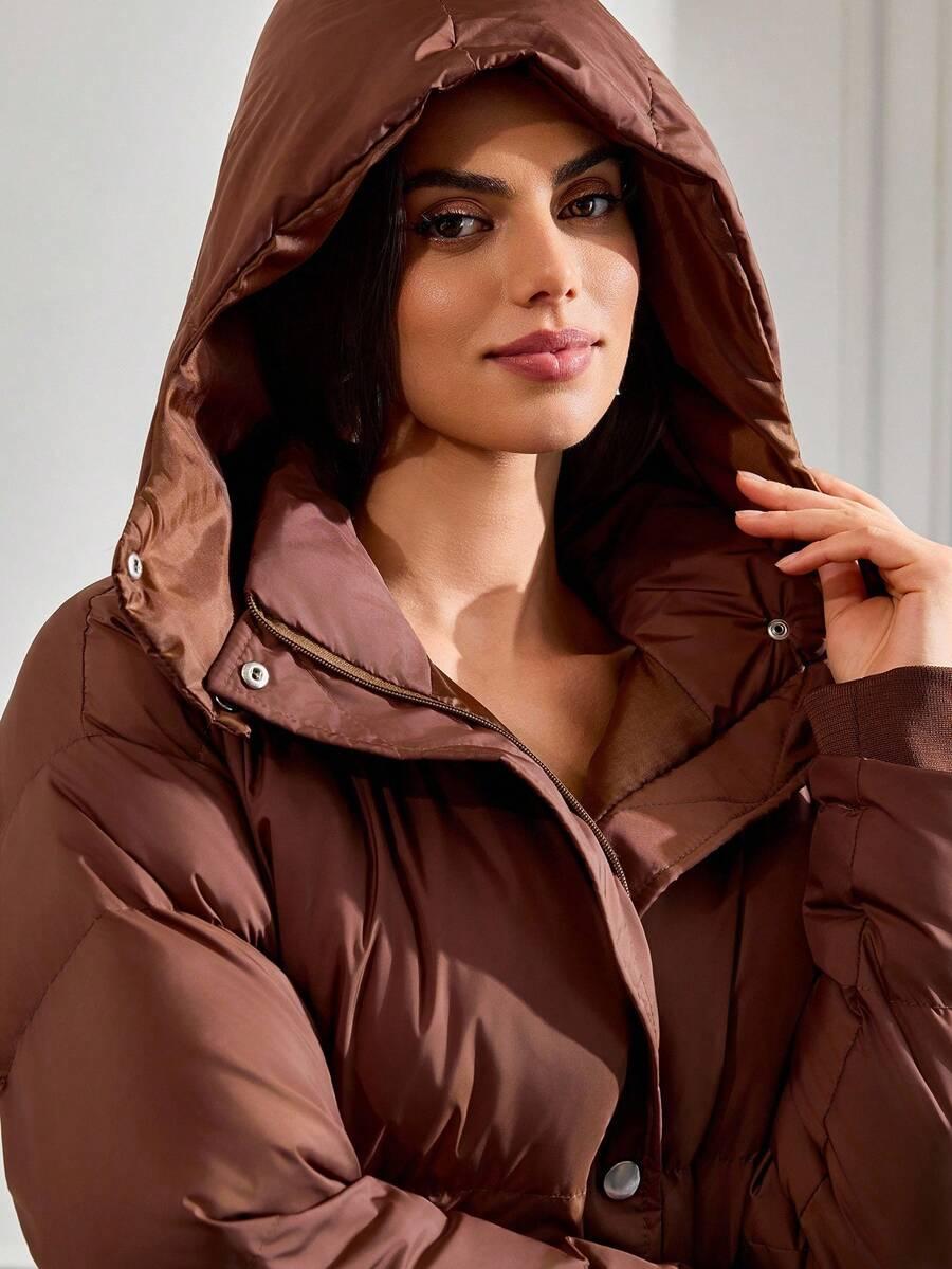 SHEIN BRĄZOWA KURTKA ZAMEK W01__M