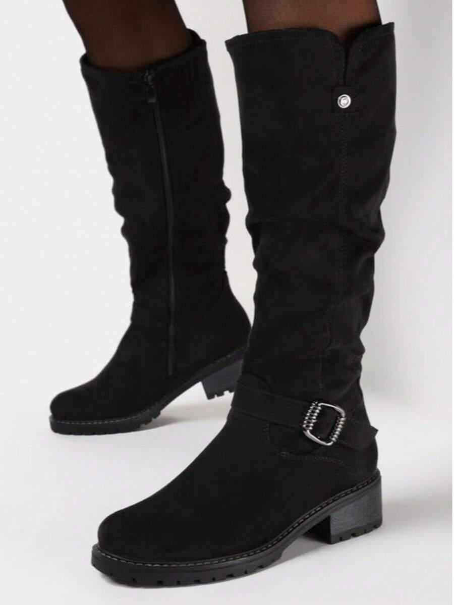 SHEIN CZARNE KOZAKI ZAMEK W01__40