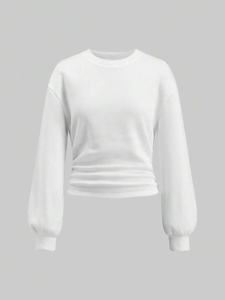 SHEIN BIAŁA BLUZA DŁUGI RĘKAW S06__L