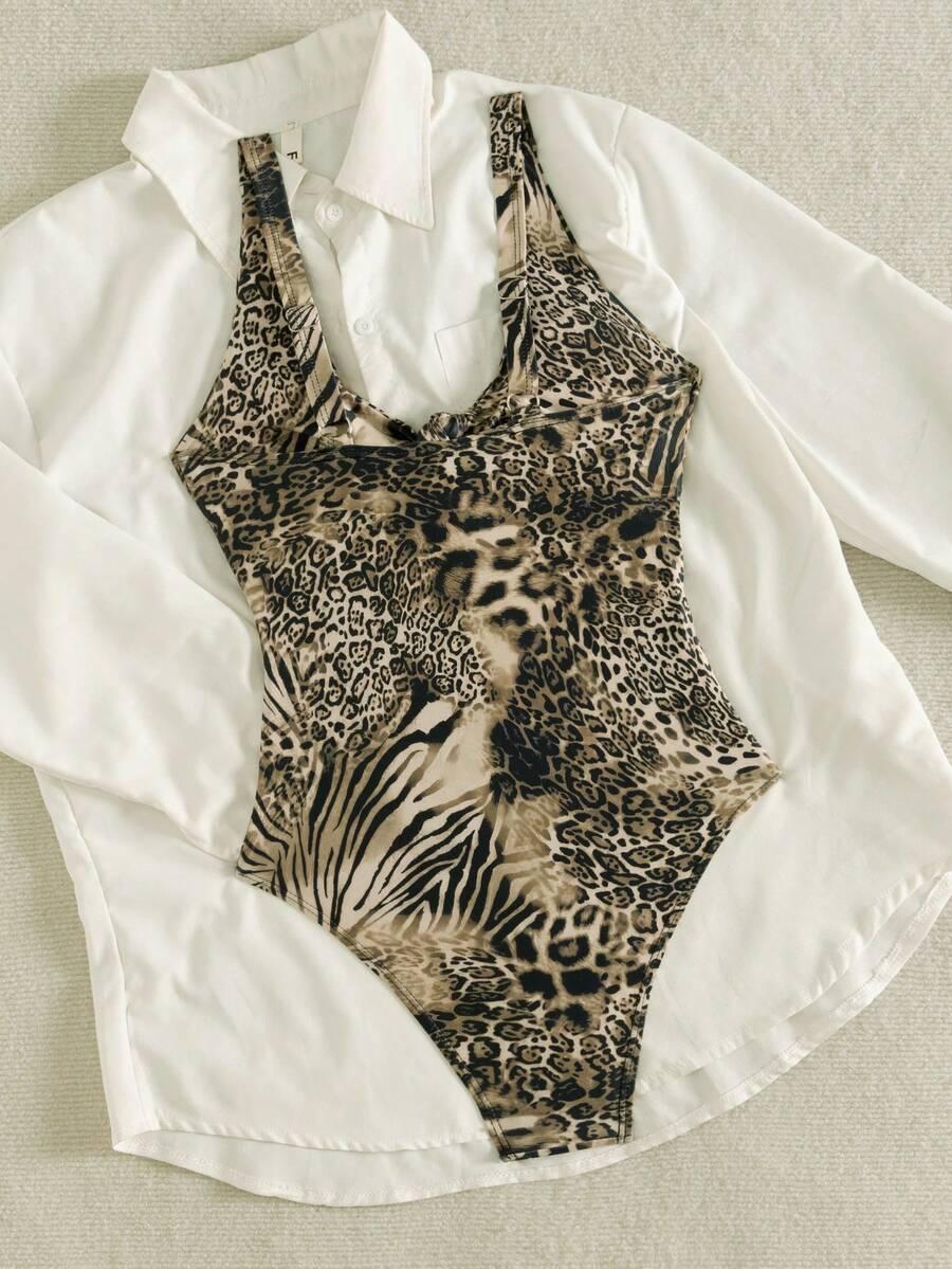 BONVOYETTE JEDNOCZĘŚCIOWY STRÓJ KĄPIELOWY LEOPARD PRINT S09__S