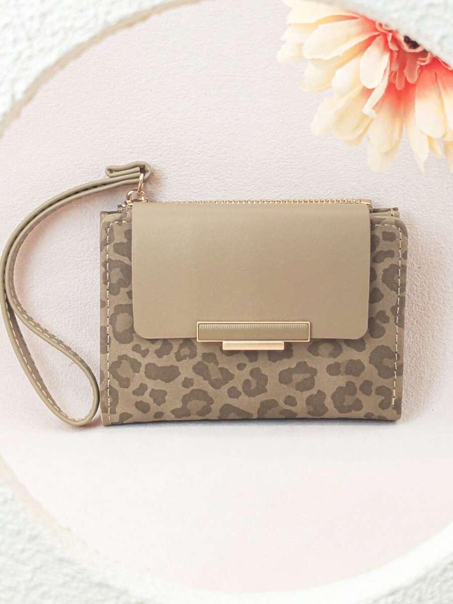 SHEIN BEŻOWY PORTFEL ANIMAL PRINT S07__12X9,5