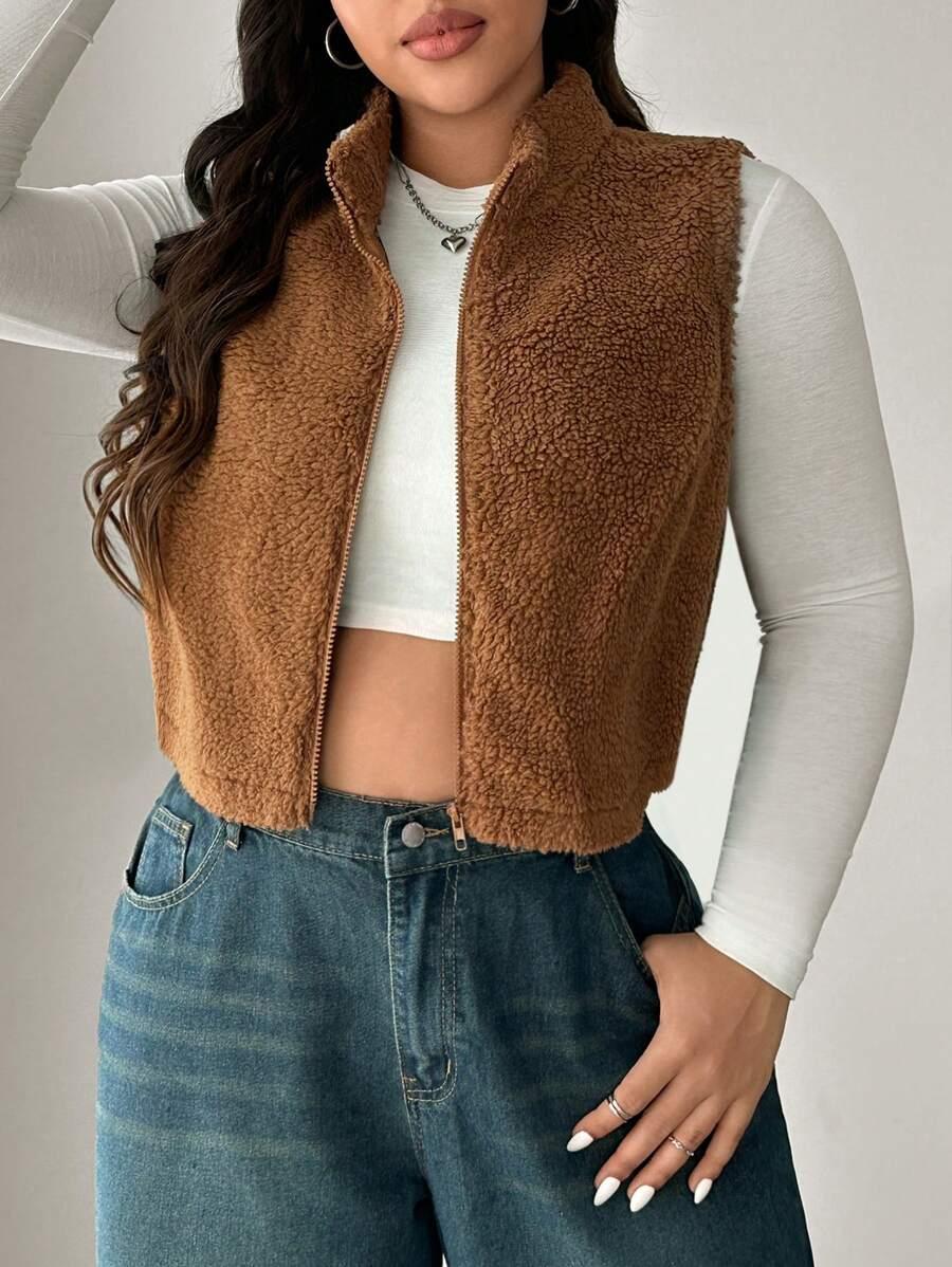 SHEIN BRĄZOWA KAMIZELKA MIŚ S06__XXL