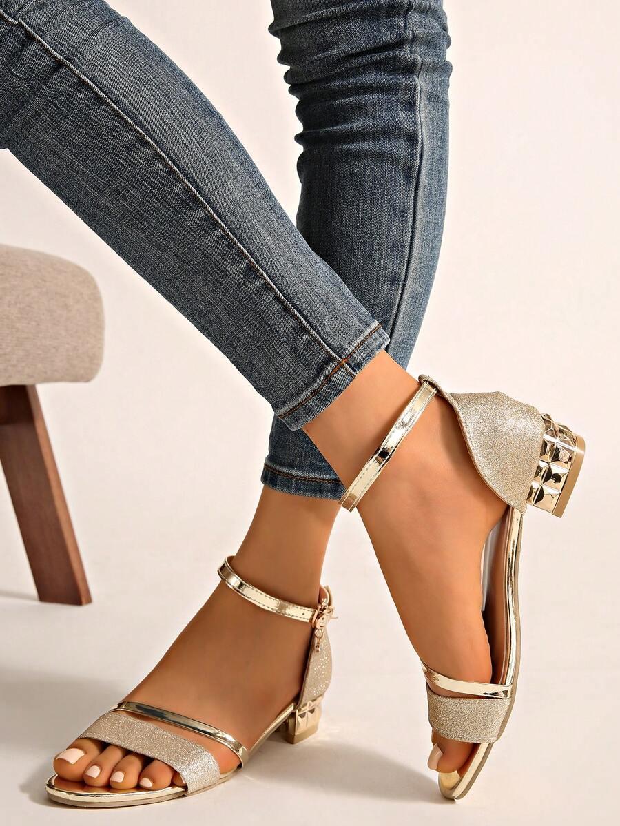 SHEIN ZŁOTE SANDAŁY OBCAS PK01__35