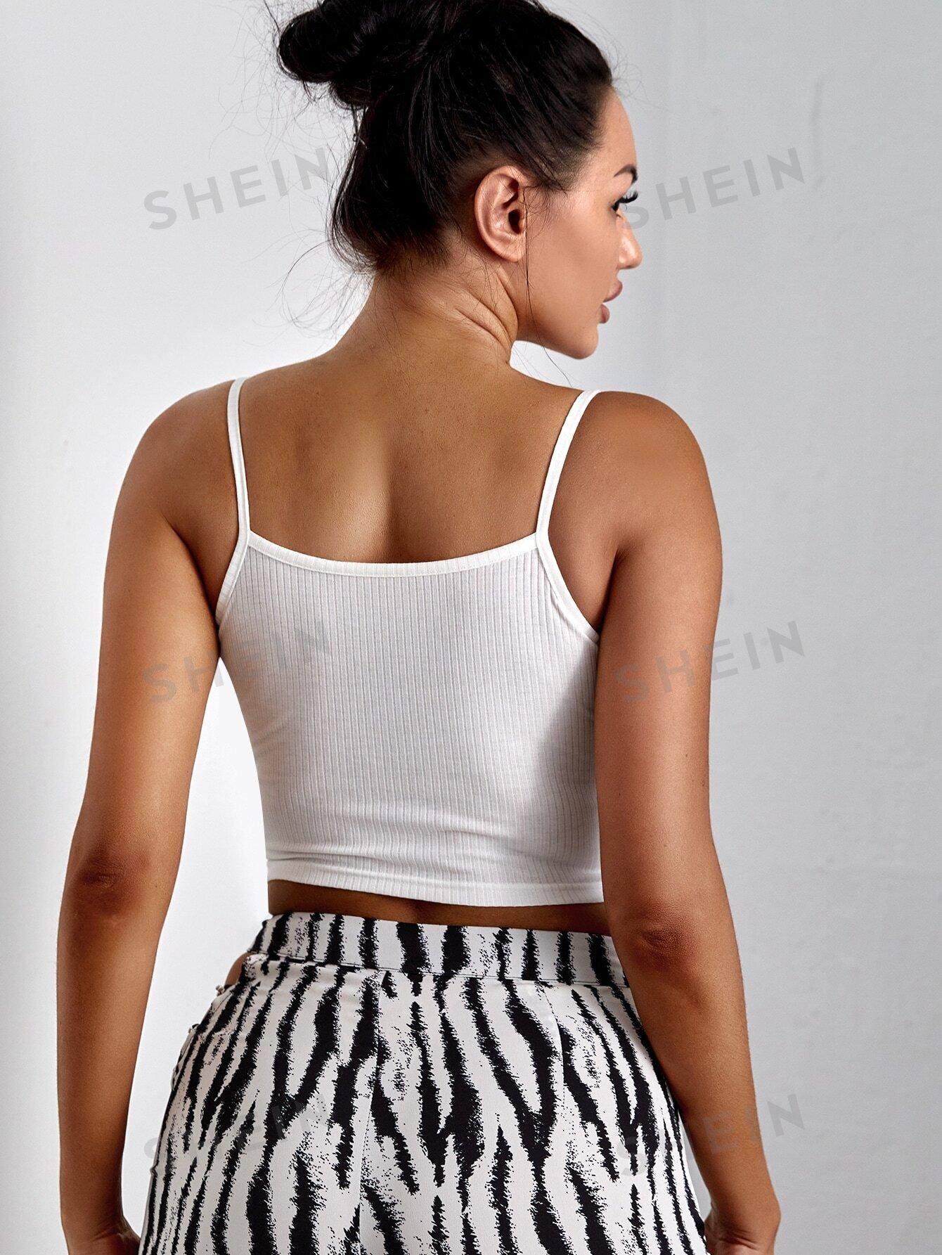 SHEIN BIAŁY TOP NA RAMIĄCZKACH S06__M