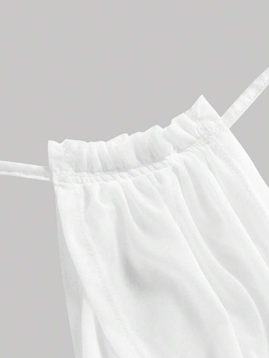 SHEIN BIAŁA MAXI SUKIENKA NA RAMIĄCZKACH S06__L