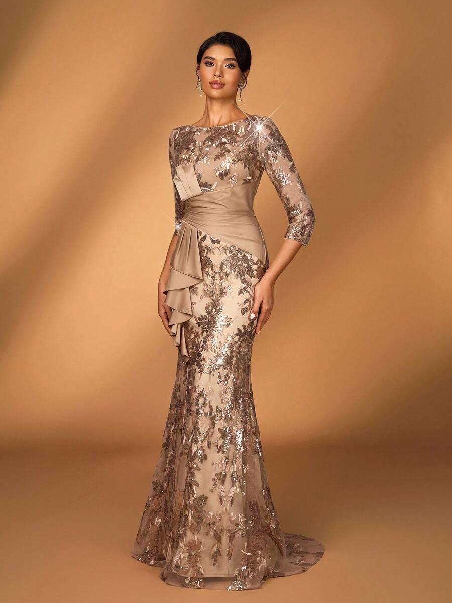 SERIN ZŁOTA MAXI SUKIENKA S06__XL
