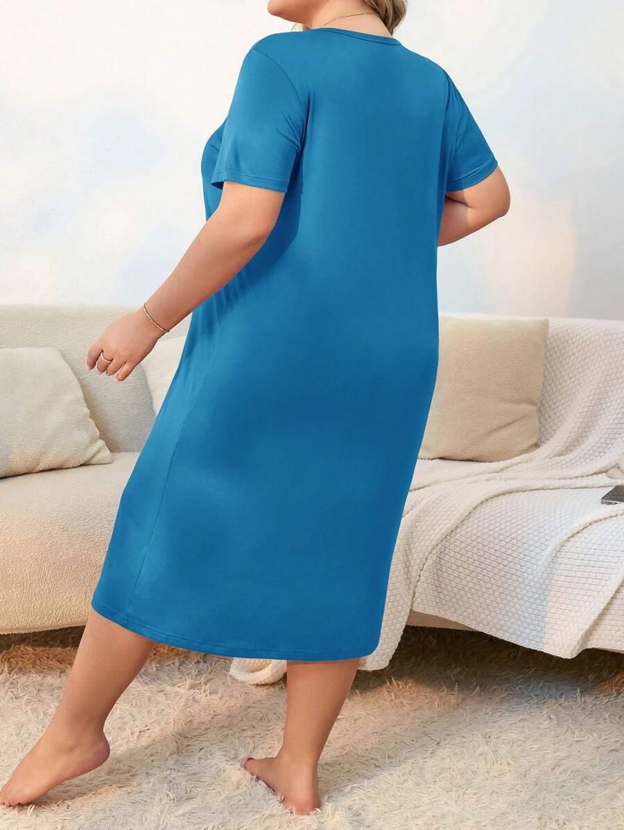 SHEIN NIEBIESKA CIĄŻOWA KOSZULA NOCNA S06__52