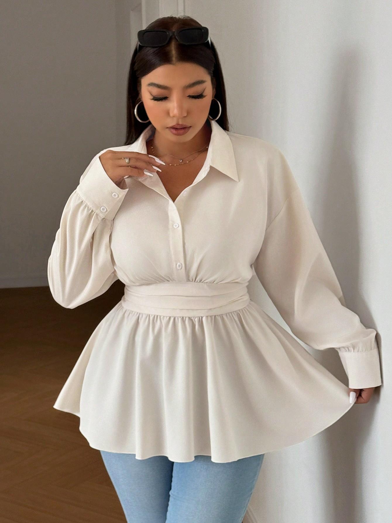 SHEIN KREMOWA BLUZKA KOŁNIERZYK S06__52