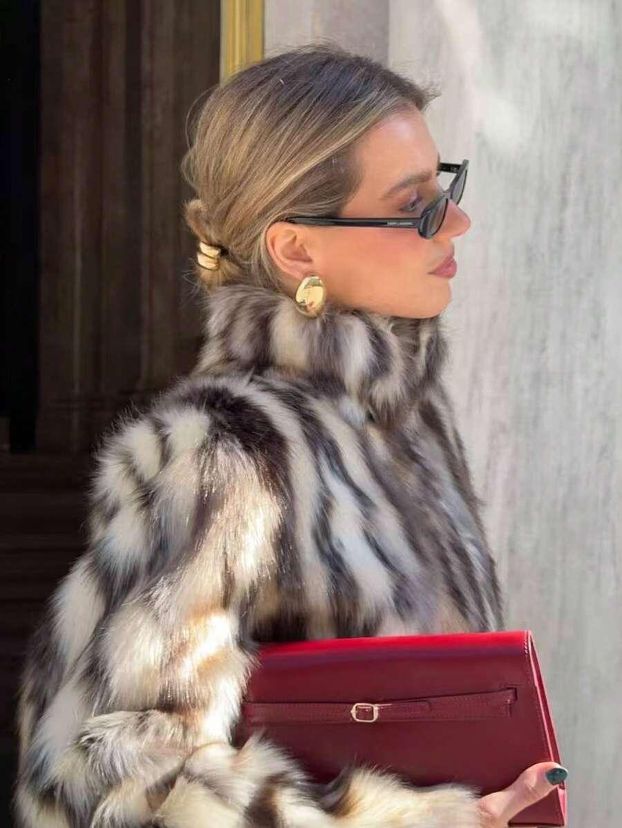 SHEIN SZTUCZNE FUTRO ANIMAL PRINT W01__M