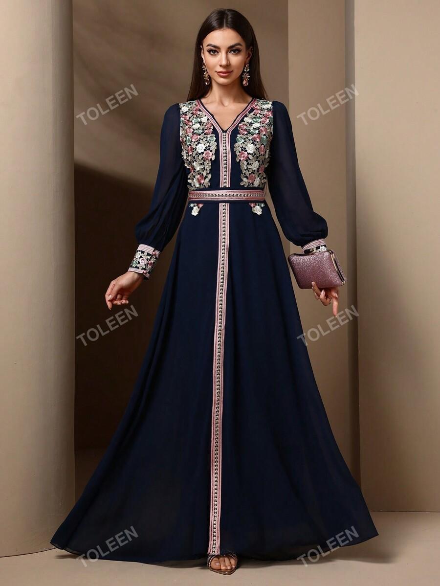SHEIN GRANATOWA MAXI SUKIENKA S06__S