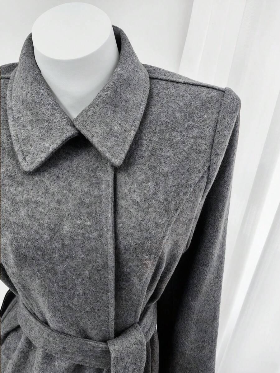 SHEIN SZARY KLASYCZNY PŁASZCZ W01__S