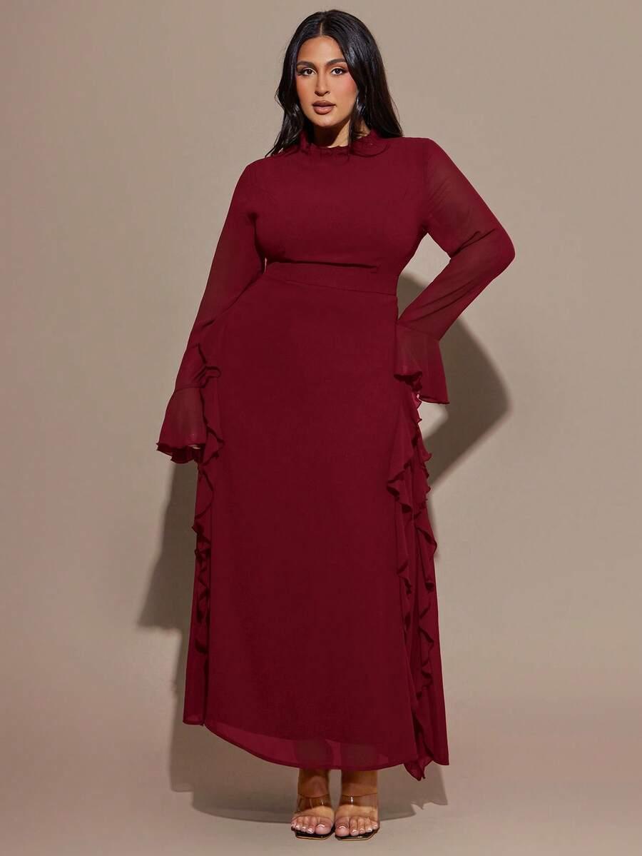 SHEIN CZERWONA MAXI SUKIENKA S06__48