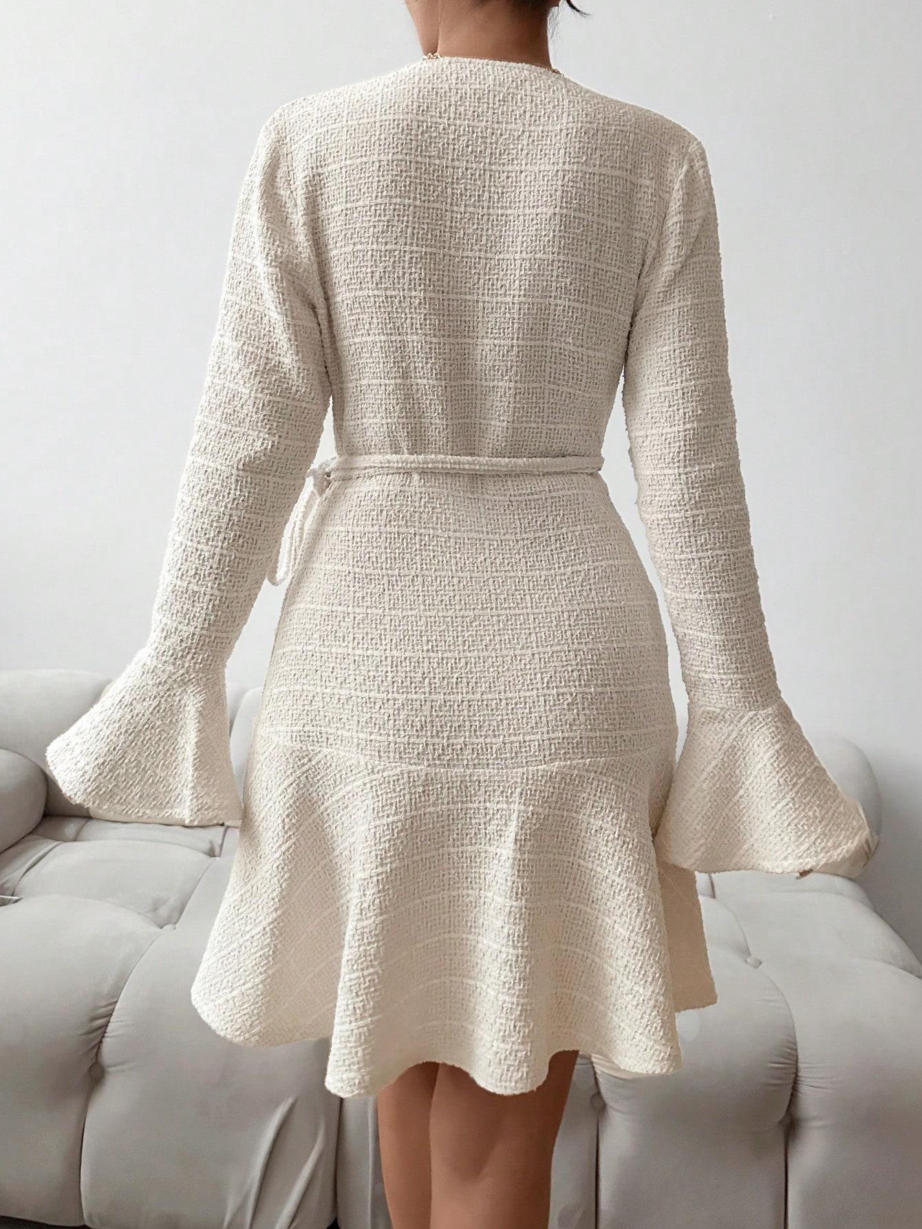 SHEIN BEZOWA MINI SUKIENKA S06__L