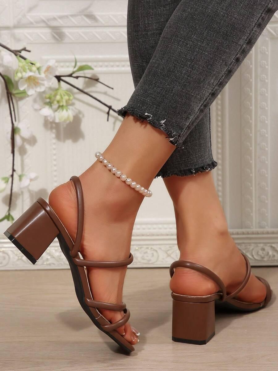 SHEIN BRĄZOWE SANDAŁY OBCAS S06__39