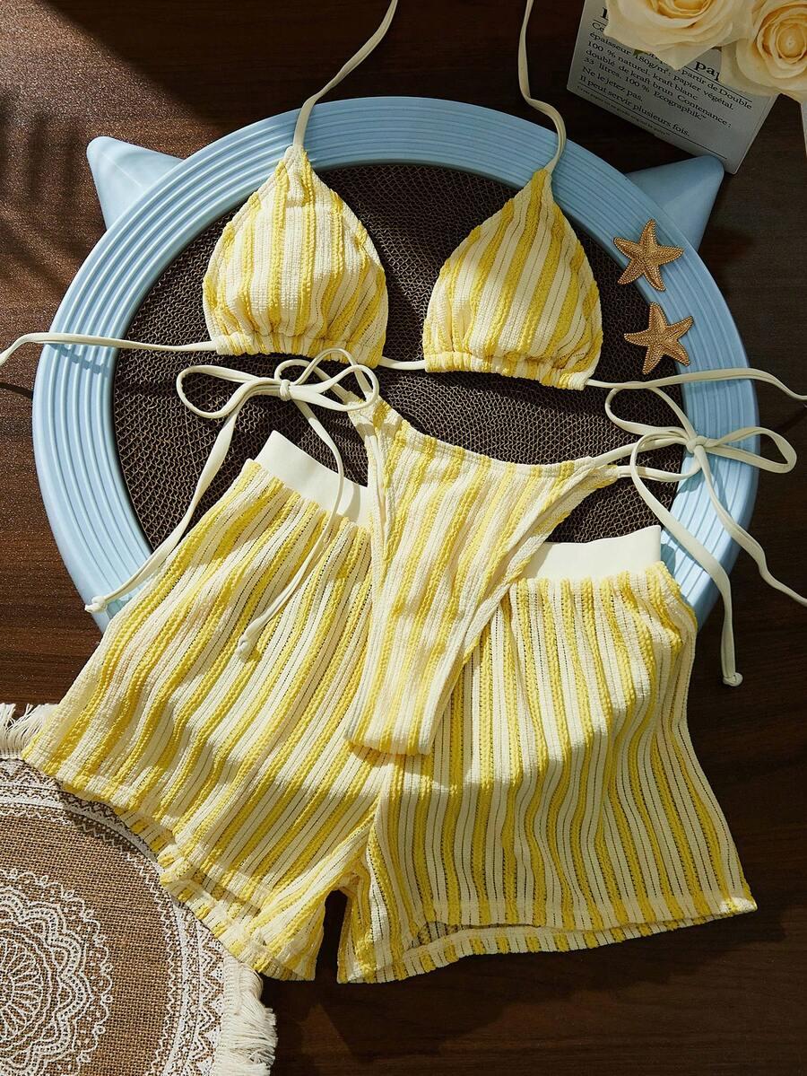 SHEIN GÓRA BIKINI SPODENKI S09__S