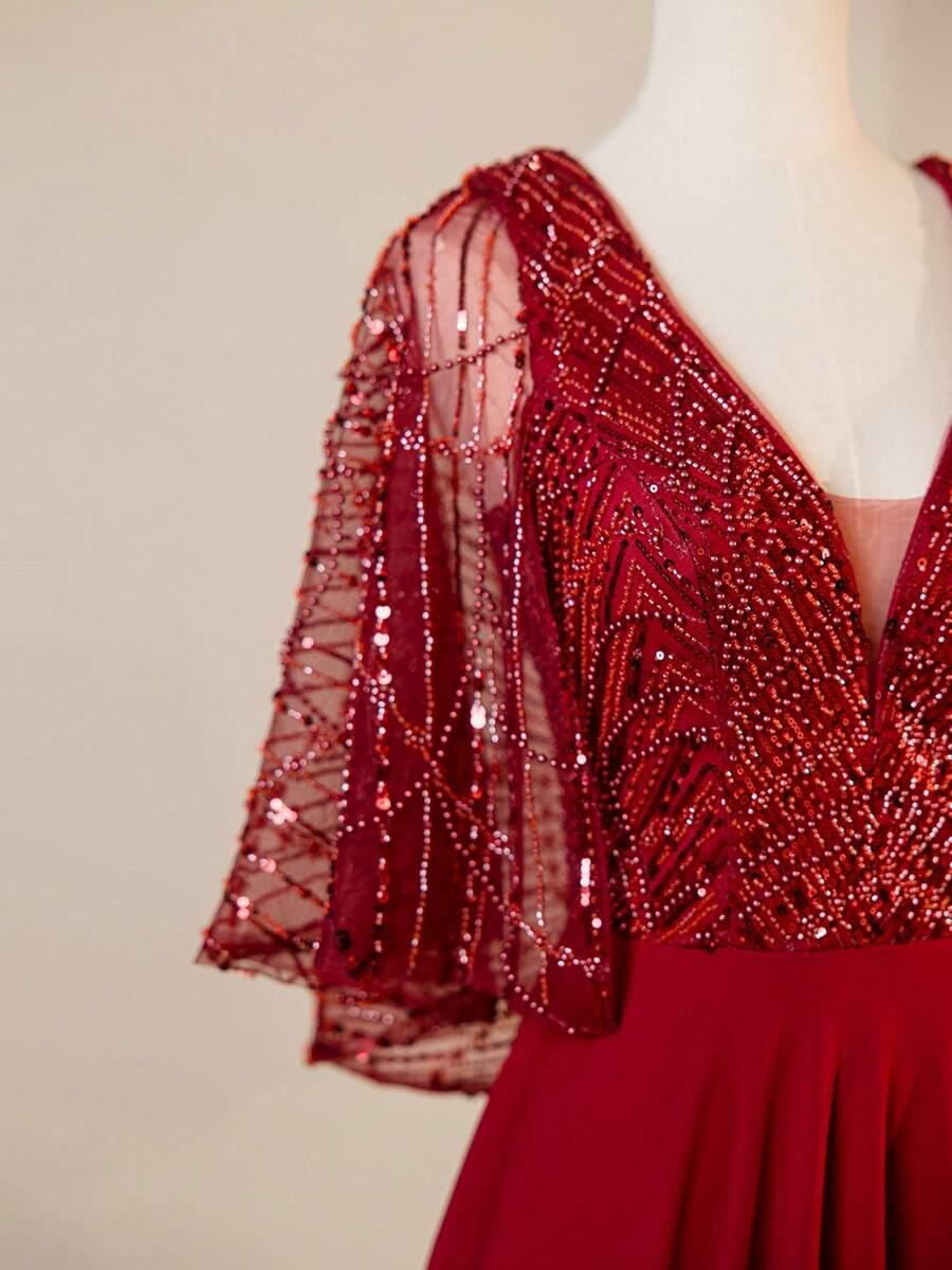 SHEIN CZERWONA MAXI SUKIENKA S06__M