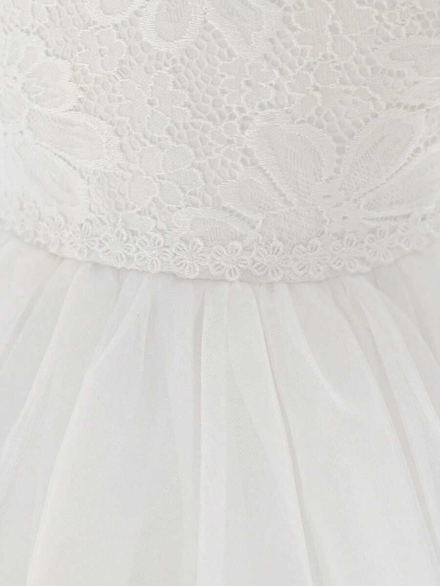 SHEIN BIAŁA SUKIENKA WSTAWKI KORONKA PK01__86-92
