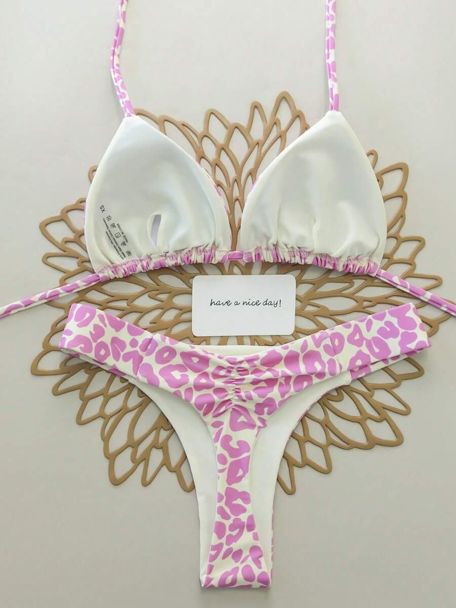 SHEIN DWUCZĘŚCIOWY STRÓJ KĄPIELOWY ANIMAL PRINT S09__S
