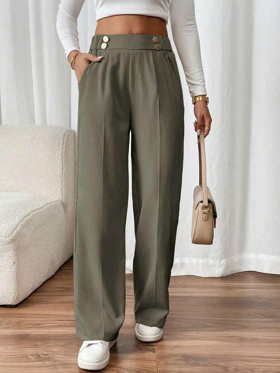 SHEIN ZIELONE SPODNIE CASUAL S06__S