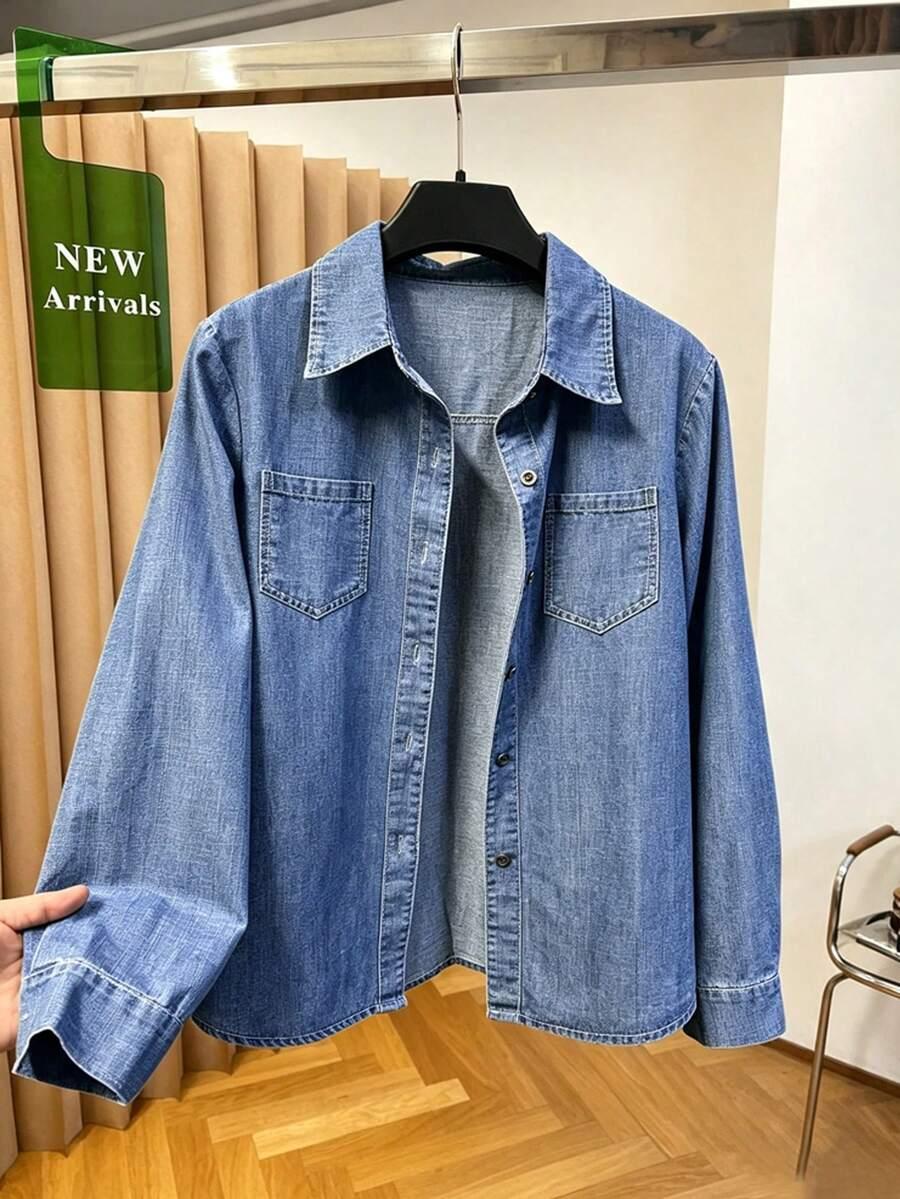 SHEIN NIEBIESKA KOSZULA JEANS PK01__46