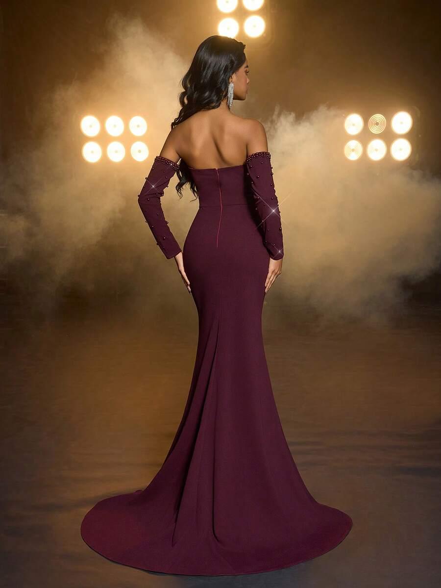 GLAMRAE BORDOWA MAXI SUKIENKA S06__M