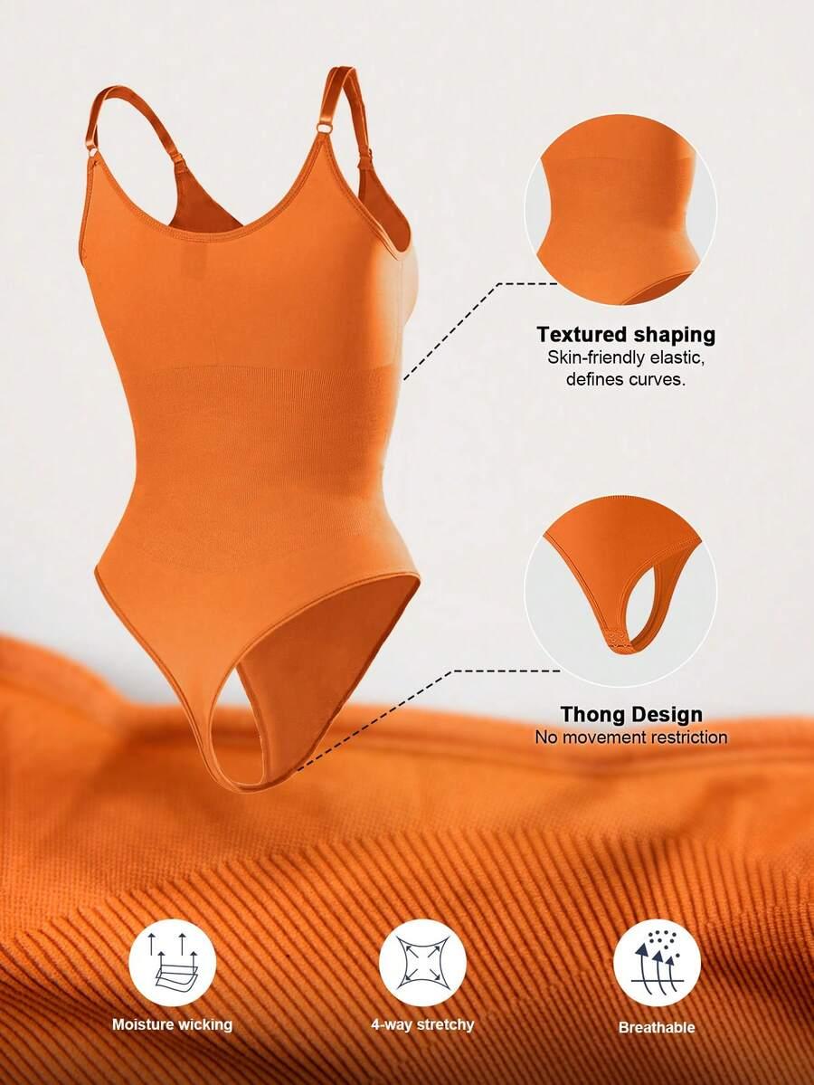 SHEIN POMARAŃCZOWE BODY NA RAMIĄCZKACH S09__XXS