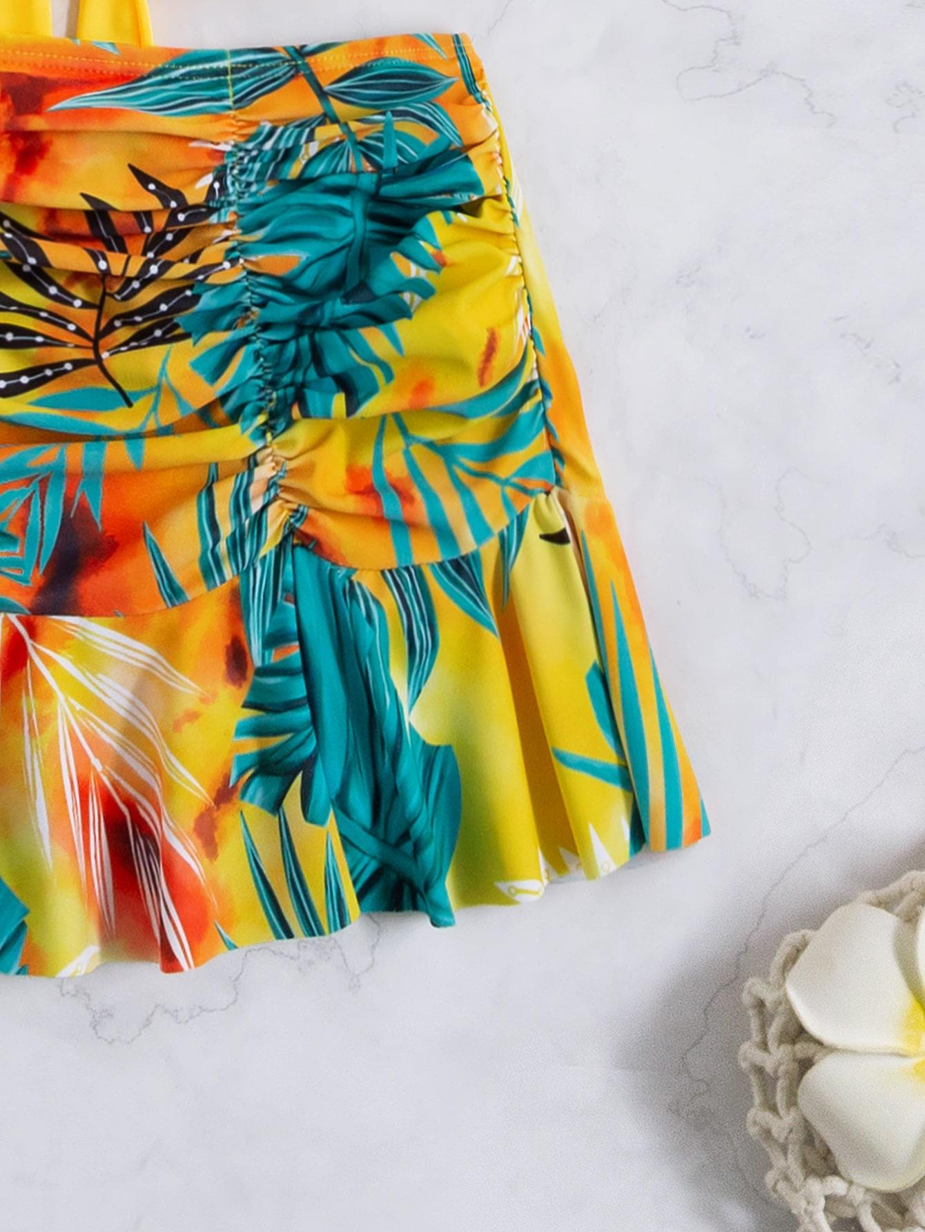 SHEIN DWUCZĘŚCIOWY KOSTIUM KĄPIELOWY KOMPLET PRINT S09__S