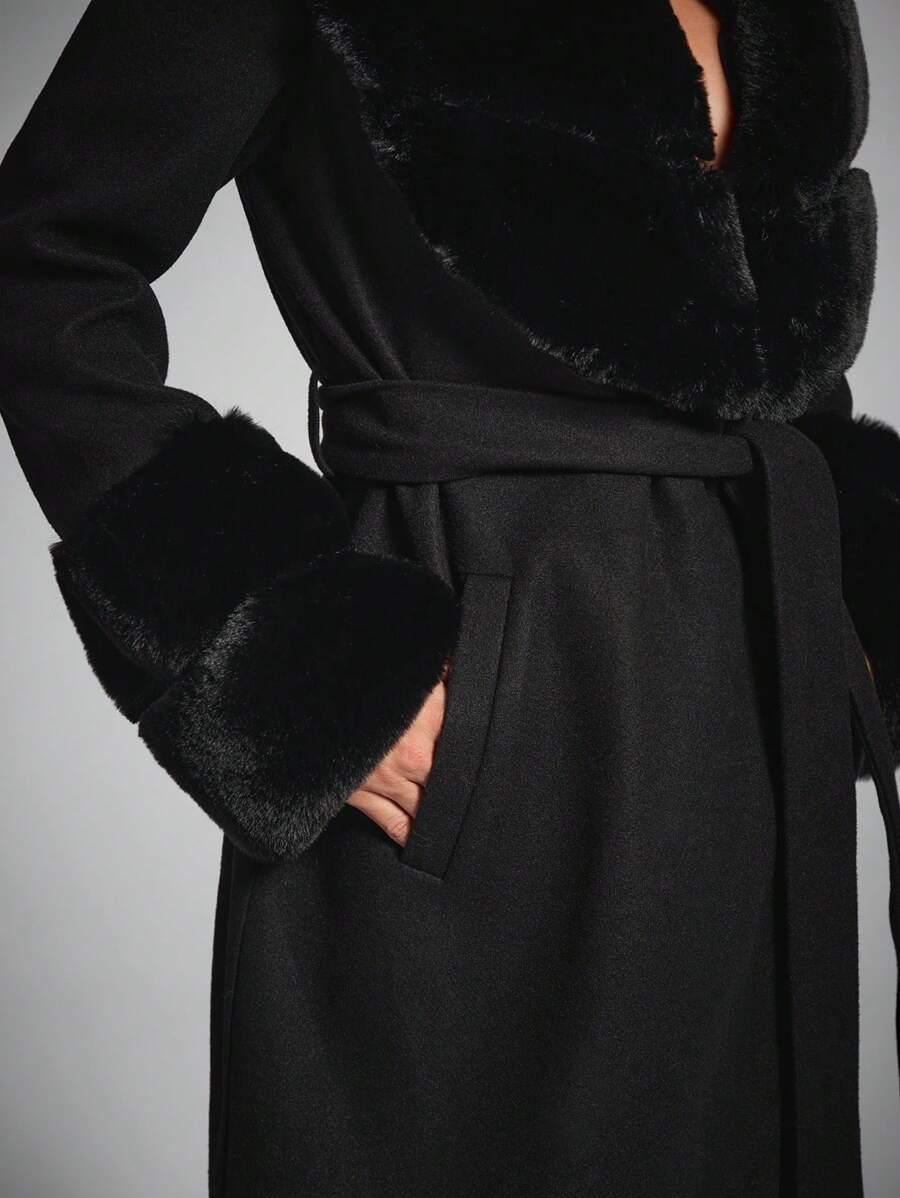 SHEIN CZARNY PŁASZCZ DO KOSTEK W01__L