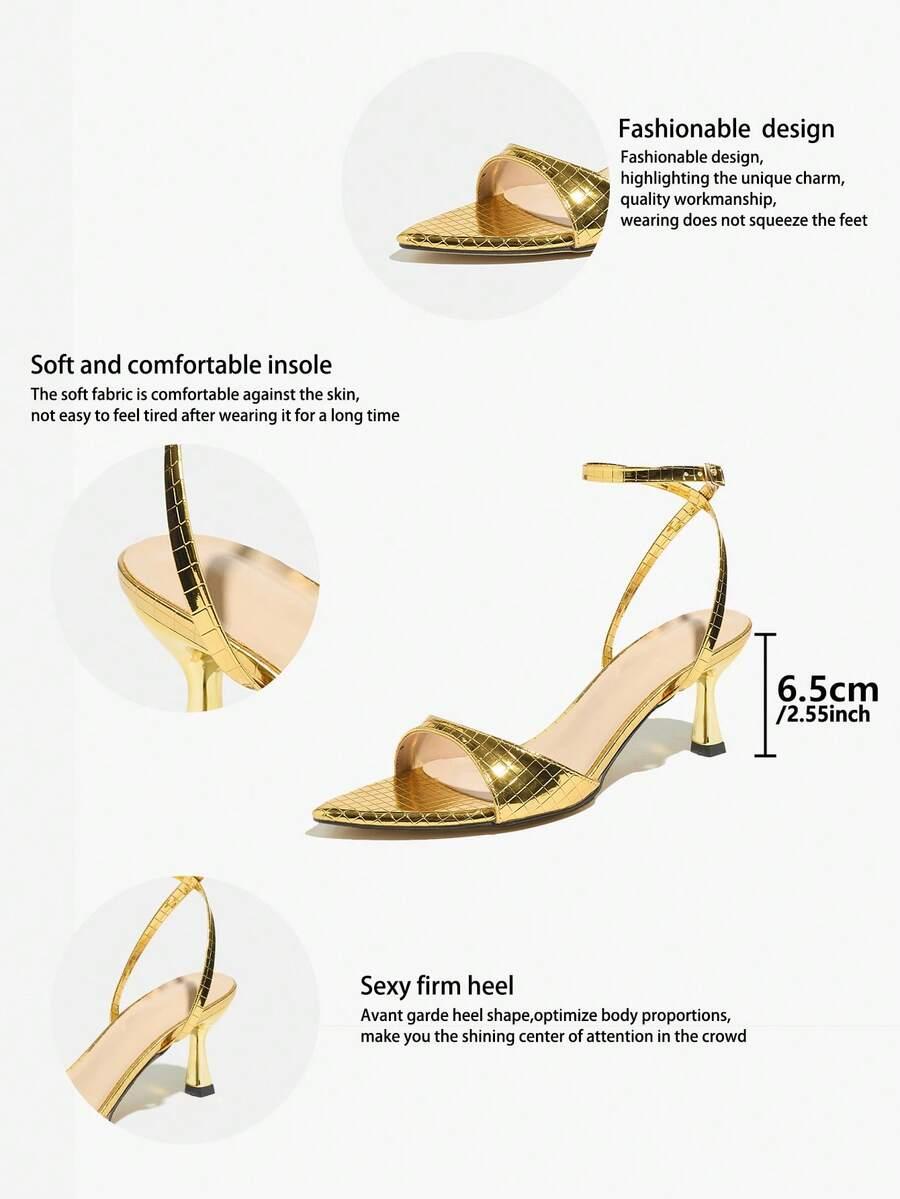 SHEIN ZŁOTE SANDAŁY NA OBCASIE S06__43