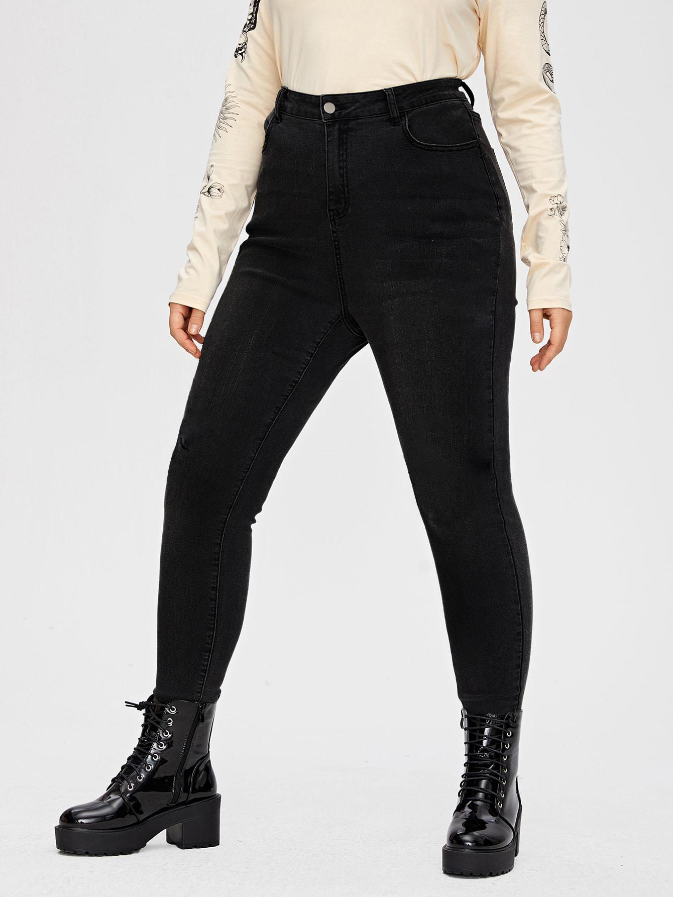 SHEIN CZARNE SPODNIE JEANS S06__52