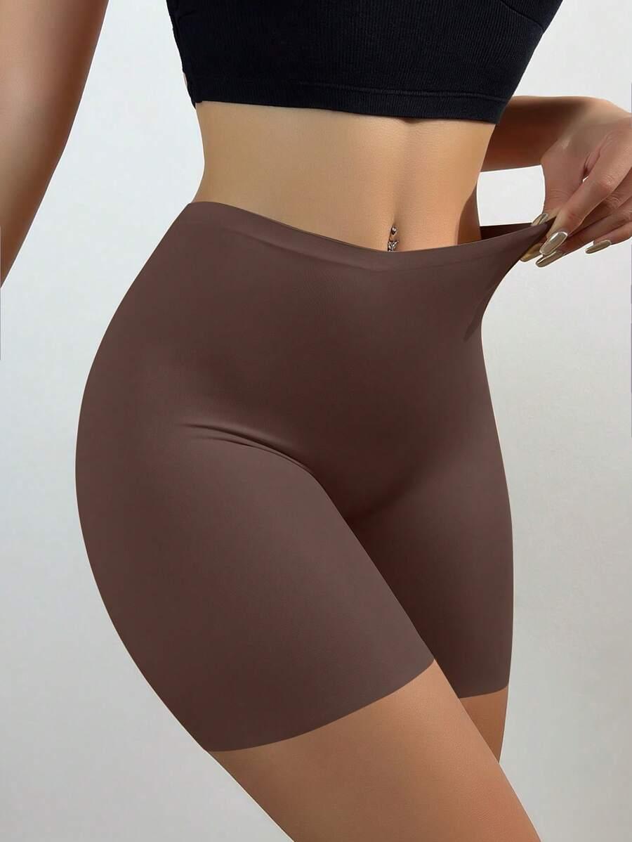 SHEIN BRĄZOWE MODELUJĄCE SPODENKI S06__M
